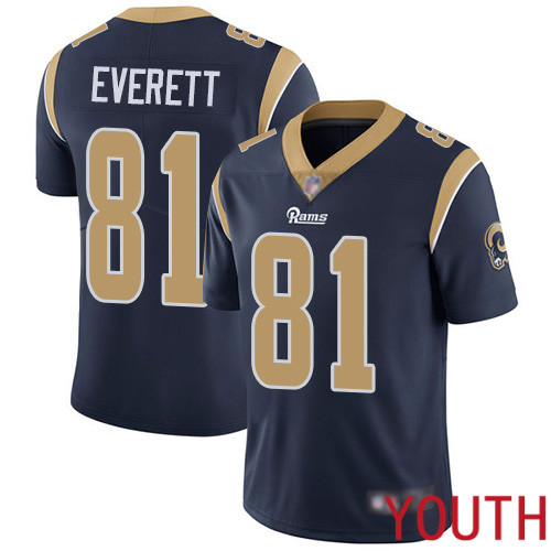 Los Angeles Rams Limited Navy Blue Youth Gerald Everett Home Jersey NFL Football #81 Vapor Untouchable